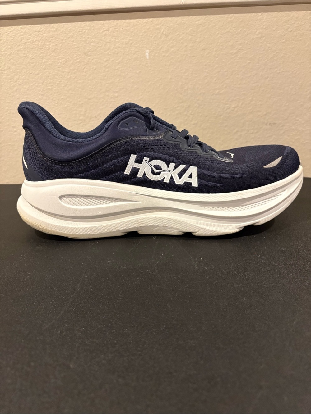 Hoka One One Bondi 9 Mens Size 12.5 EE Wide Blue White Running Shoes Sneakers - Picture 4 of 9